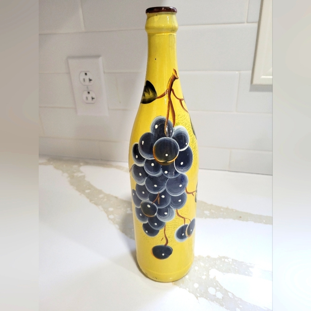 Handpainted wine bottle